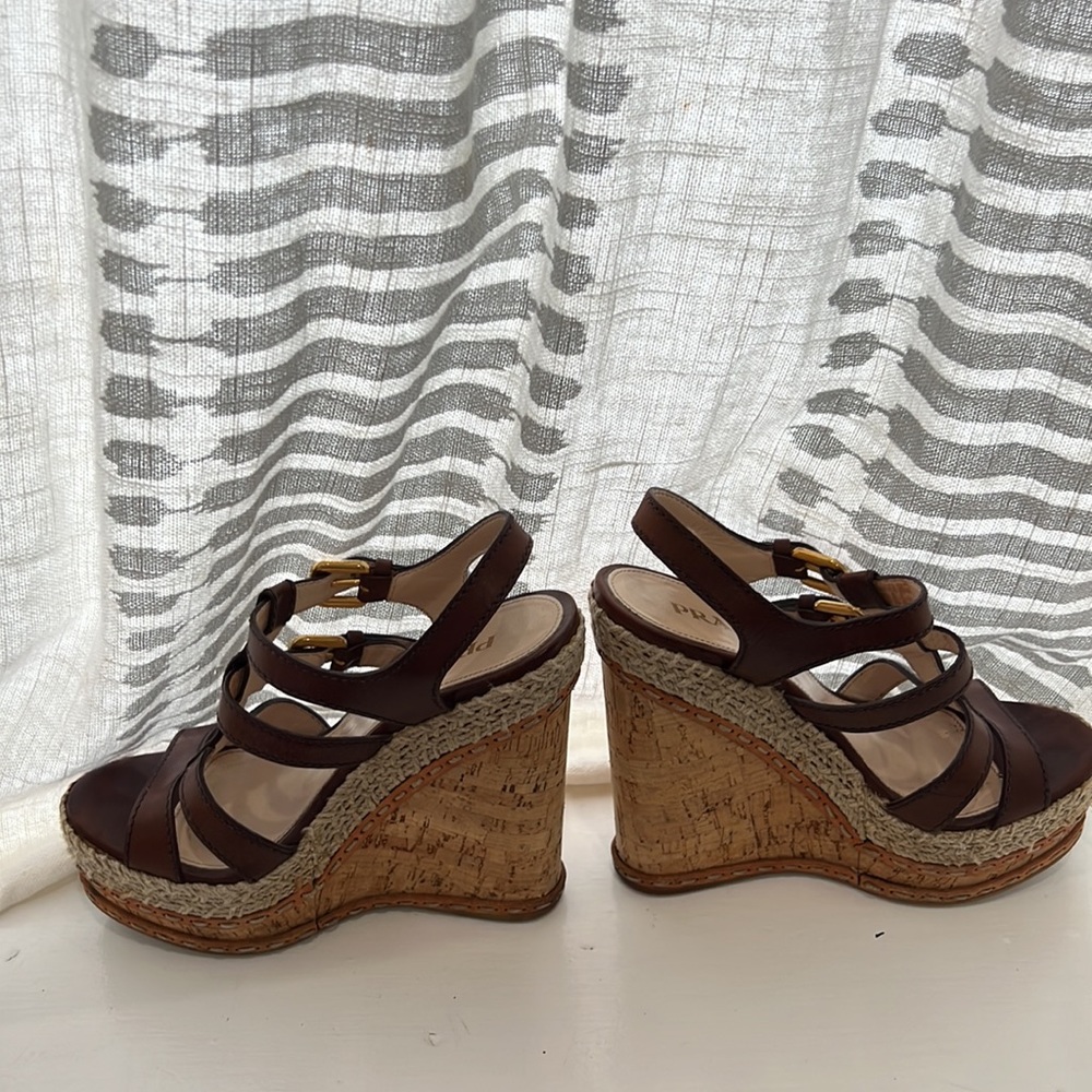 Prada leather whipstitch trim espadrilles - Picture 3 of 6